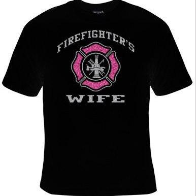 Tshirts Firefighters Wife Glitter T-shirts Unisex..